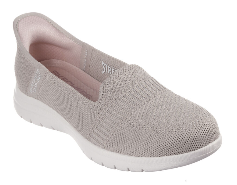 SKECHERS #ON THE GO FLEX SLIP IN TAUPE SKECHERS #ON THE GO FLEX SLIP IN TAUPE