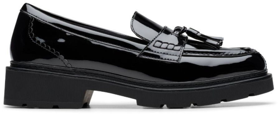 CLARKS # LAURYL TASSEL NOIR VERNIS - 2935 - CLARKS