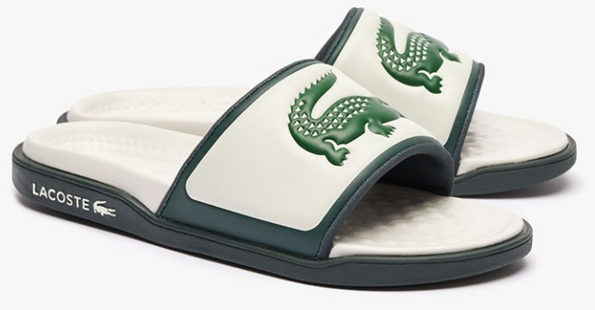 LACOSTE # 47CMA0014 SLIDE BEIGE VERT - - LACOSTE