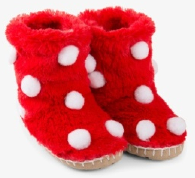 HATLEY # PANTOUFLE ROUGE POIS BLANC - - HATLEY