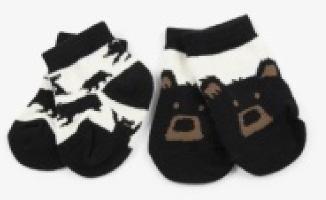 HATLEY # BAS BÉBÉ OURS BEIGE/NOIR - - HATLEY