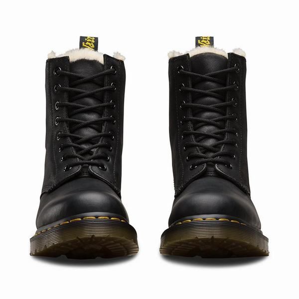 DR MARTENS # 1460 SERANA NOIR DOUBLÉ