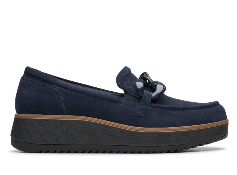CLARKS # ZYLAH MAY NAVY SUEDE